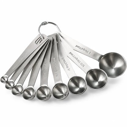 Measuring Spoon Set Stainless Steel Engraved Nestable 9-Piece