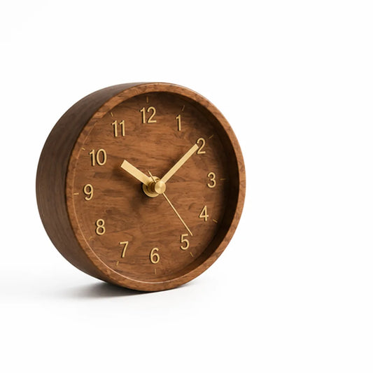 Minimalist Walnut Wood Table Clock (Silent Movement)