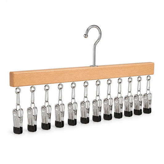 Multi-Clip Space-Saving Clothes Hanger (360° Rotating Hook)