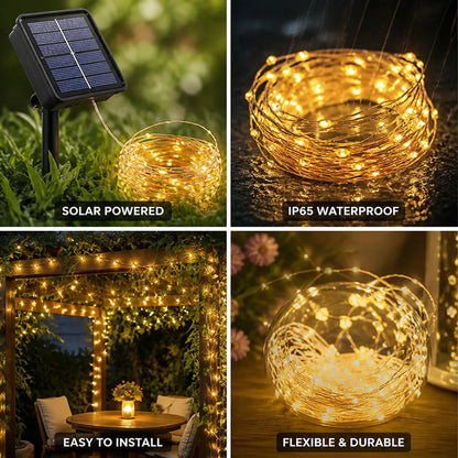 Outdoor Fairy Lights Solar Powered & IP65 Waterproof