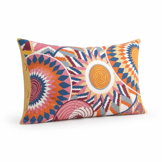 Pillowcases Nordic Sunburst Cotton Button Closure Set of 2