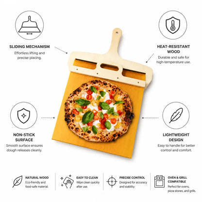 Pizza Peel Sliding Non-Stick Heat-Resistant Wood