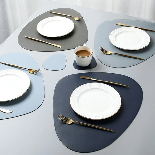 Placemat & Coaster Set Faux Leather Heat Resistant
