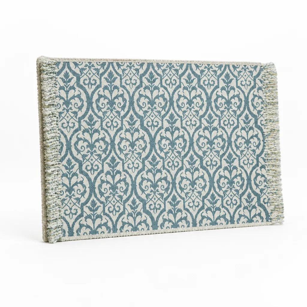 Placemat Floral Jacquard Fringed Edges