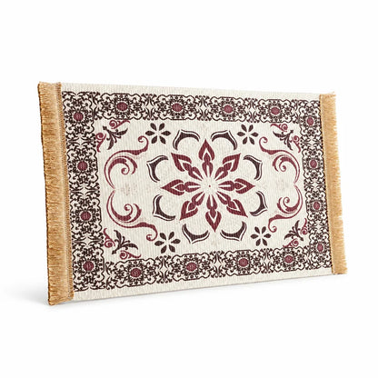 Placemat Woven Cotton Yarn Fringes & Reinforced Hem