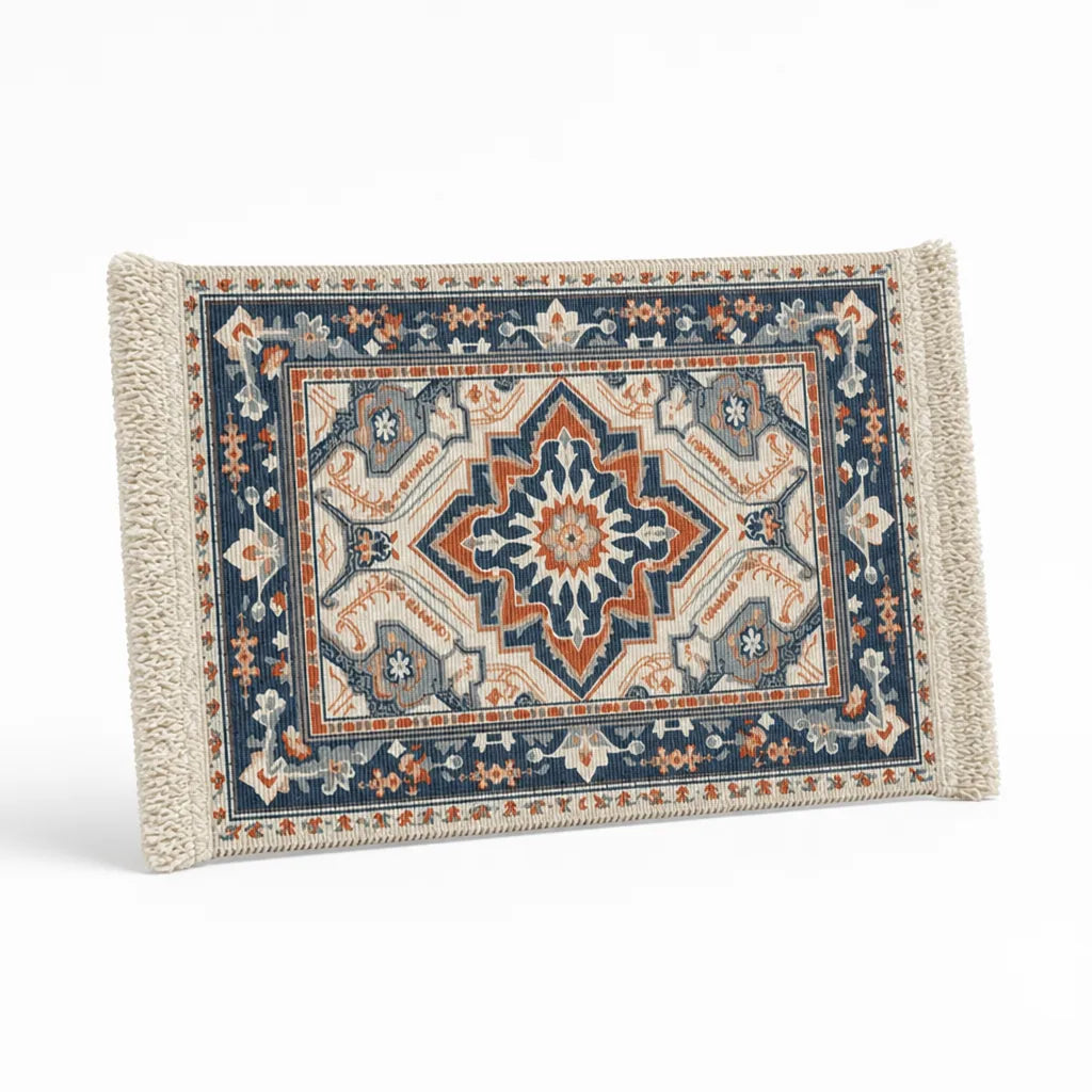 Placemat Woven Cotton Yarn Fringes & Reinforced Hem