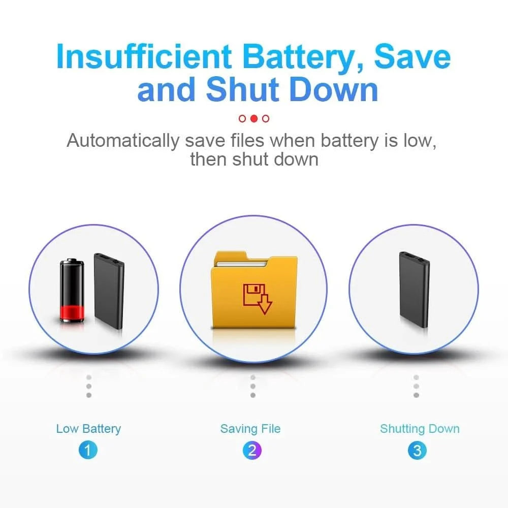 Pocket Voice Recorder Voice-Activated 50 Hours USB-C & OTG