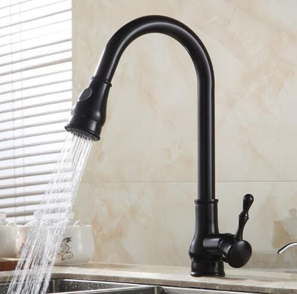 Pull-Down Kitchen Faucet 360 Degree Swivel & Stream-to-Spray