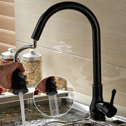 Pull-Down Kitchen Faucet 360 Degree Swivel & Stream-to-Spray