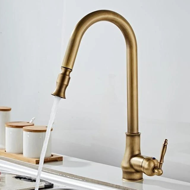 Pull-Down Kitchen Faucet 360 Degree Swivel & Stream-to-Spray
