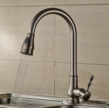 Pull-Down Kitchen Faucet 360 Degree Swivel & Stream-to-Spray