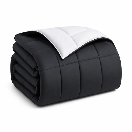 Quilted Comforter Reversible Microfiber Fill All-Season