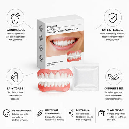 Removable Dental Veneer Set Natural Look Upper & Lower