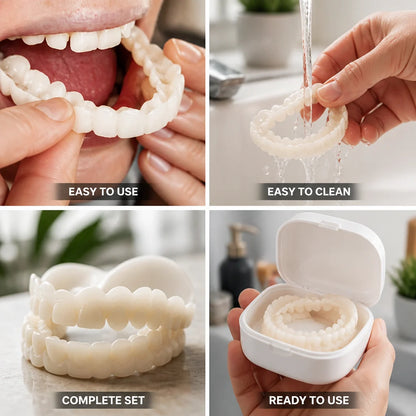Removable Denture Set Upper & Lower No Adhesive