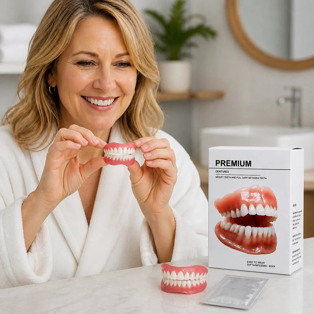 Removable Dentures Moldable Boil-and-Bite Natural Tooth Shade