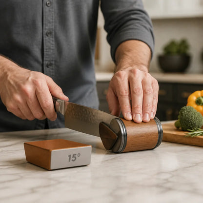 Rolling Knife Sharpener with Angle Guide