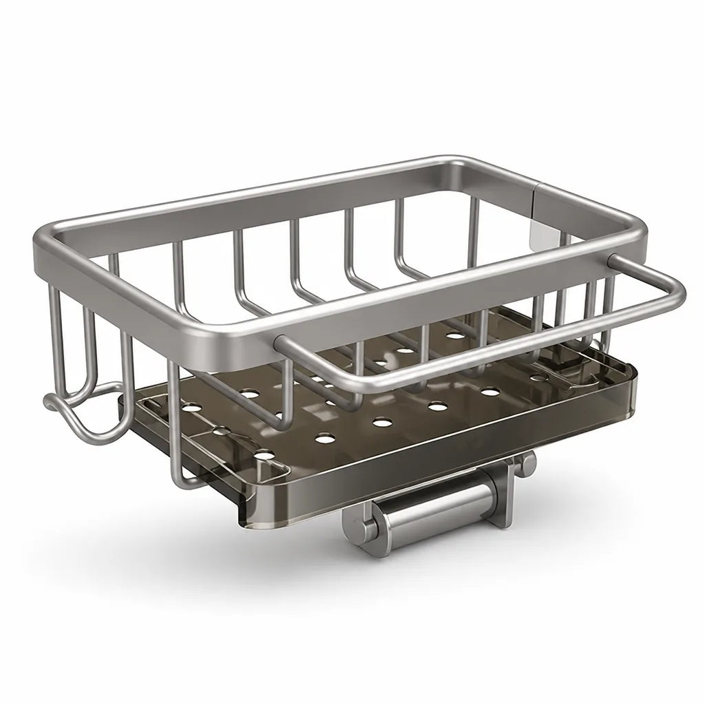 Rust-Free Aluminum Over-Sink Drain Shelf with Quick-Drying Holes