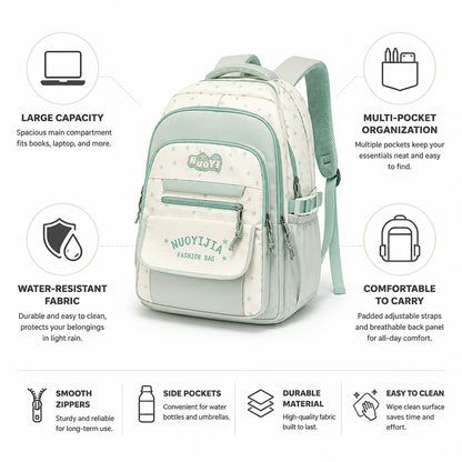 School Backpack Water-Resistant Padded Laptop Compartment & Multiple Pockets