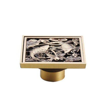 Shower Drain Cover Decorative Brass 4 x 4 Inch