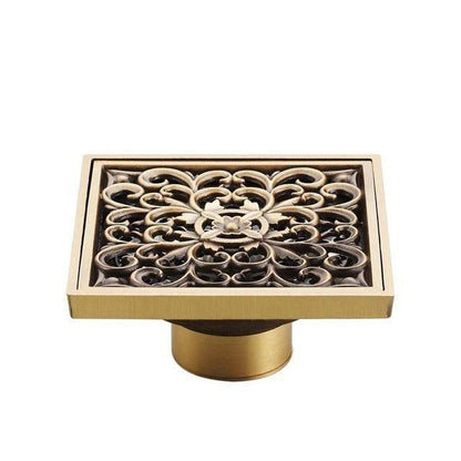 Shower Drain Cover Decorative Brass 4 x 4 Inch