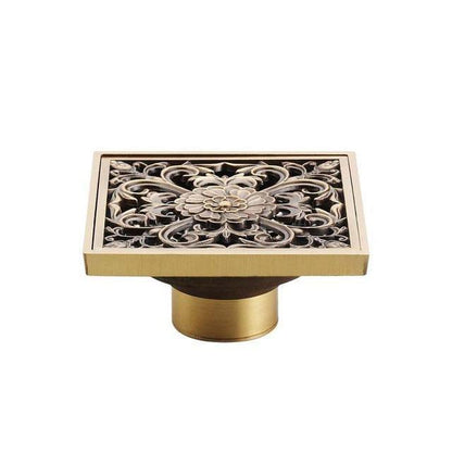 Shower Drain Cover Decorative Brass 4 x 4 Inch