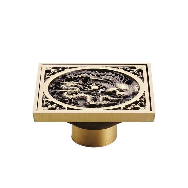 Shower Drain Cover Decorative Brass 4 x 4 Inch