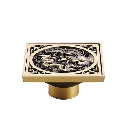 Shower Drain Cover Decorative Brass 4 x 4 Inch