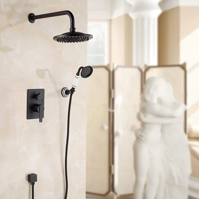 Shower Head Rainfall Pressure-Stable Handheld 59-In Hose Antique Brass