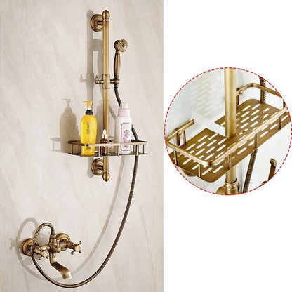 Shower Head Rainfall Pressure-Stable Handheld 59-In Hose Antique Brass