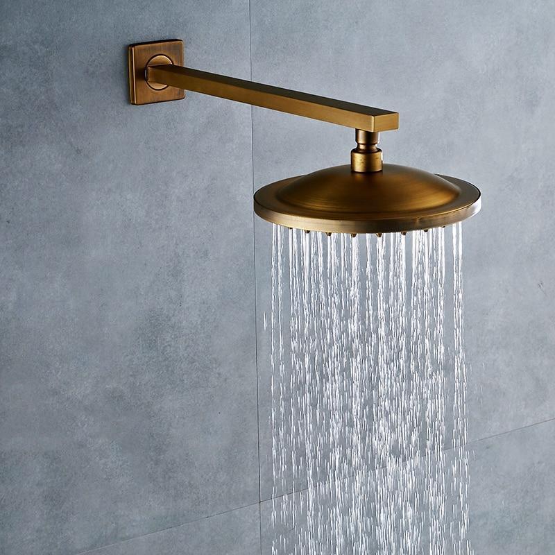 Shower Head Rainfall Pressure-Stable Handheld 59-In Hose Antique Brass