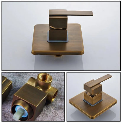 Shower Head Rainfall Pressure-Stable Handheld 59-In Hose Antique Brass