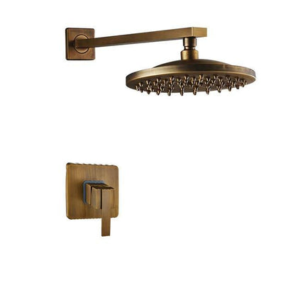 Shower Head Rainfall Pressure-Stable Handheld 59-In Hose Antique Brass
