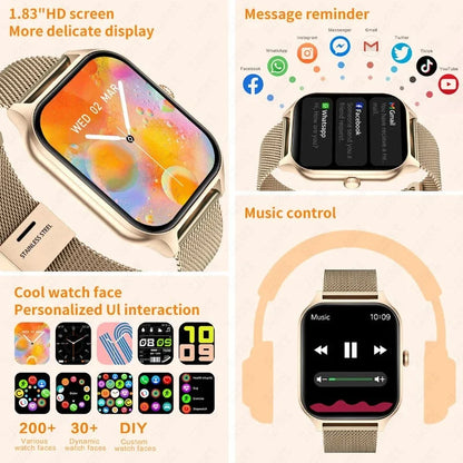 Smartwatch Water-Resistant Heart Rate & Sleep Tracking