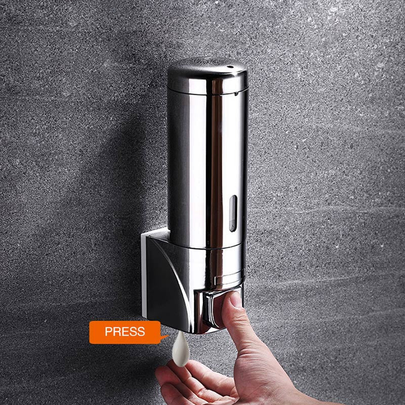 Soap Dispenser Wall-Mounted Push-Button Stainless Steel 300 mL