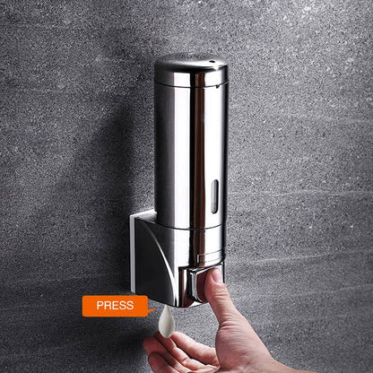 Soap Dispenser Wall-Mounted Push-Button Stainless Steel 300 mL