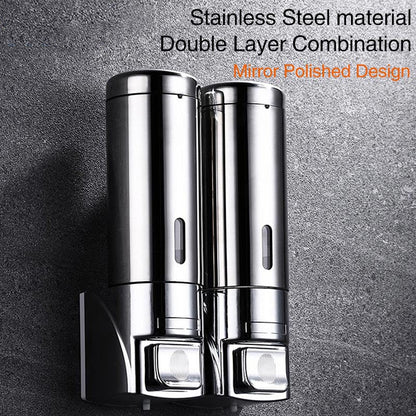 Soap Dispenser Wall-Mounted Push-Button Stainless Steel 300 mL