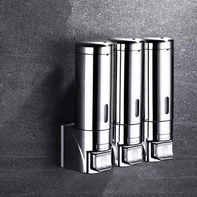 Soap Dispenser Wall-Mounted Push-Button Stainless Steel 300 mL