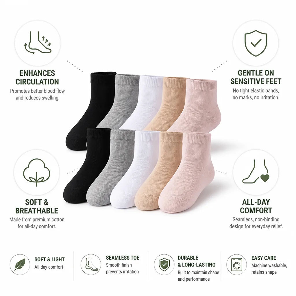 Socks Seamless Non-Binding 5-Pack
