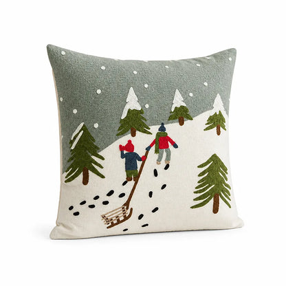 Sofa Cushion Hand-Embroidered Removable Cover 18x18 Inch Insert