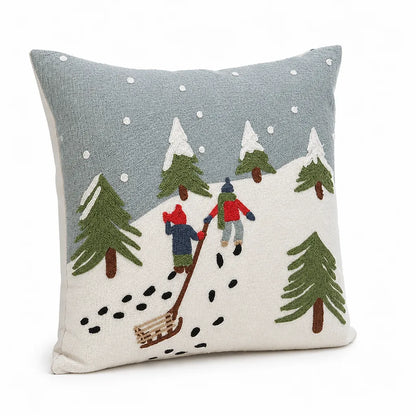 Sofa Cushion Hand-Embroidered Removable Cover 18x18 Inch Insert