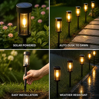 Solar Torch Light Automatic Dusk-To-Dawn & Ground Spike