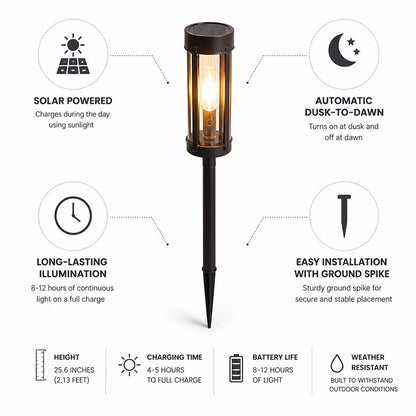 Solar Torch Light Automatic Dusk-To-Dawn & Ground Spike