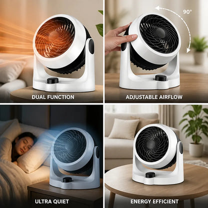 Space Heater & Fan 2-in-1 Ultra-Quiet Adjustable Oscillation