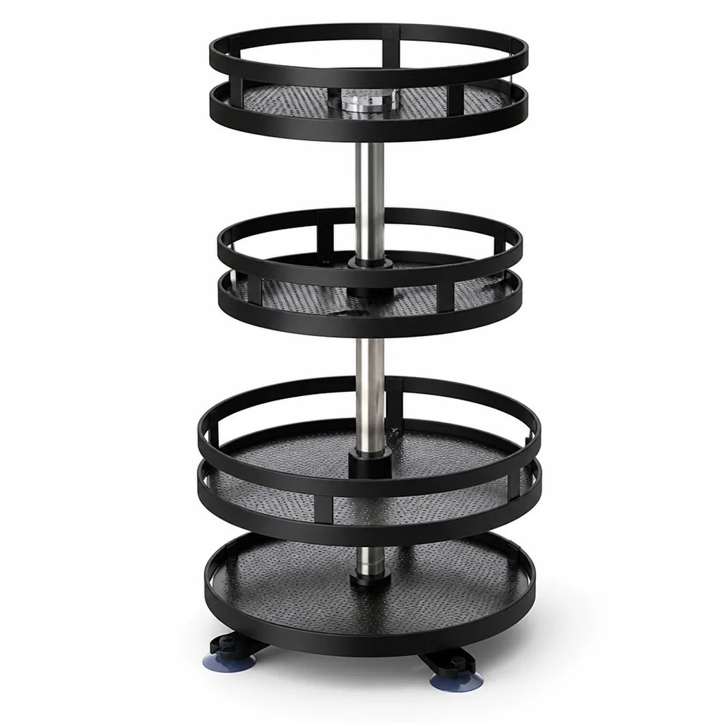 Spice Rack Organizer 360 Degree Rotating Height-Adjustable Shelves