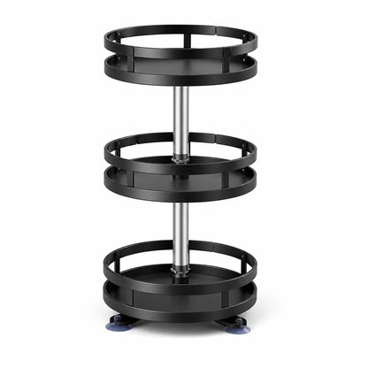 Spice Rack Organizer 360 Degree Rotating Height-Adjustable Shelves