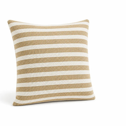 Square Pillow Cover Ribbed Cotton Blend Two-Tone Stripe 18x18