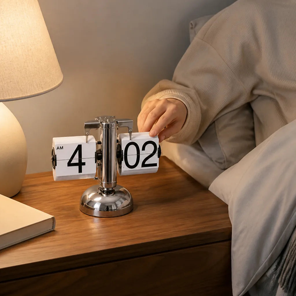 Stainless Steel Flip Clock with Large Clear Numbers