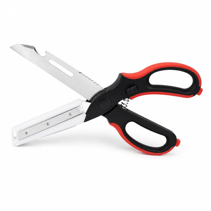 Stainless Steel Kitchen Scissors with Silicone Handle (Integrated Safety Lock)