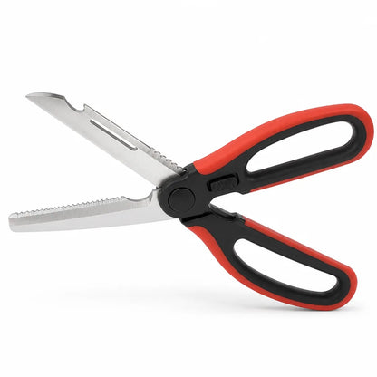 Stainless Steel Kitchen Scissors with Silicone Handle (Integrated Safety Lock)