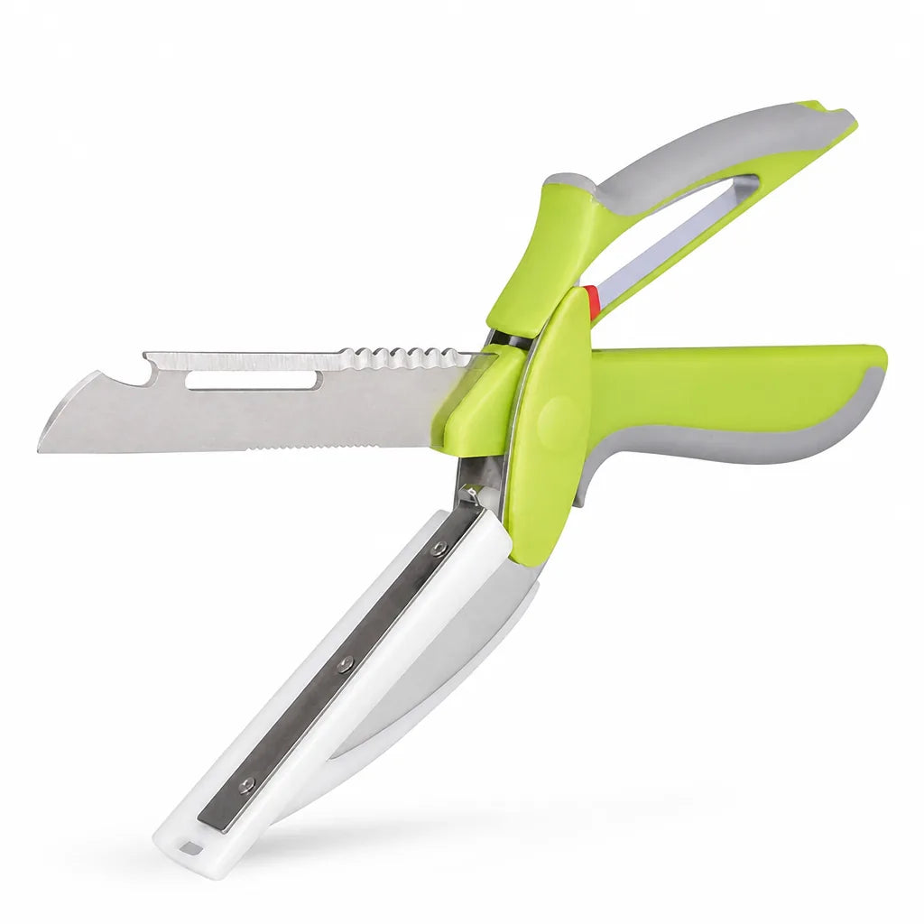 Stainless Steel Kitchen Scissors with Silicone Handle (Integrated Safety Lock)